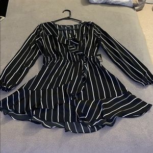 Black and white Express ruffle dress